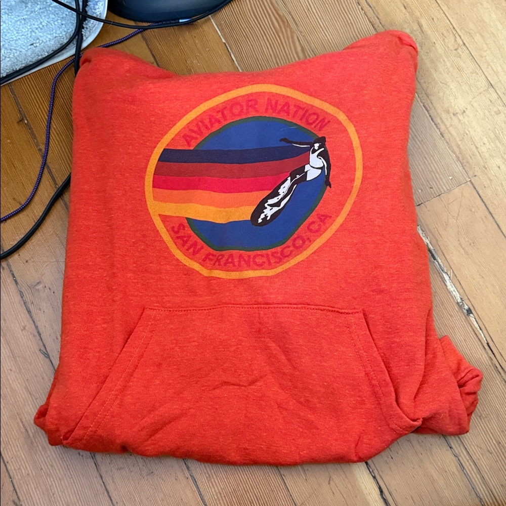 Aviator Nation Orange Hoodie with Logo